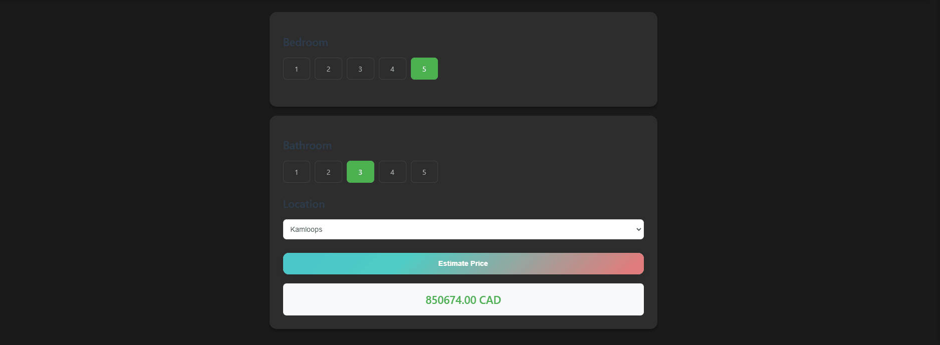 Canadian-House-Prediction project screenshot