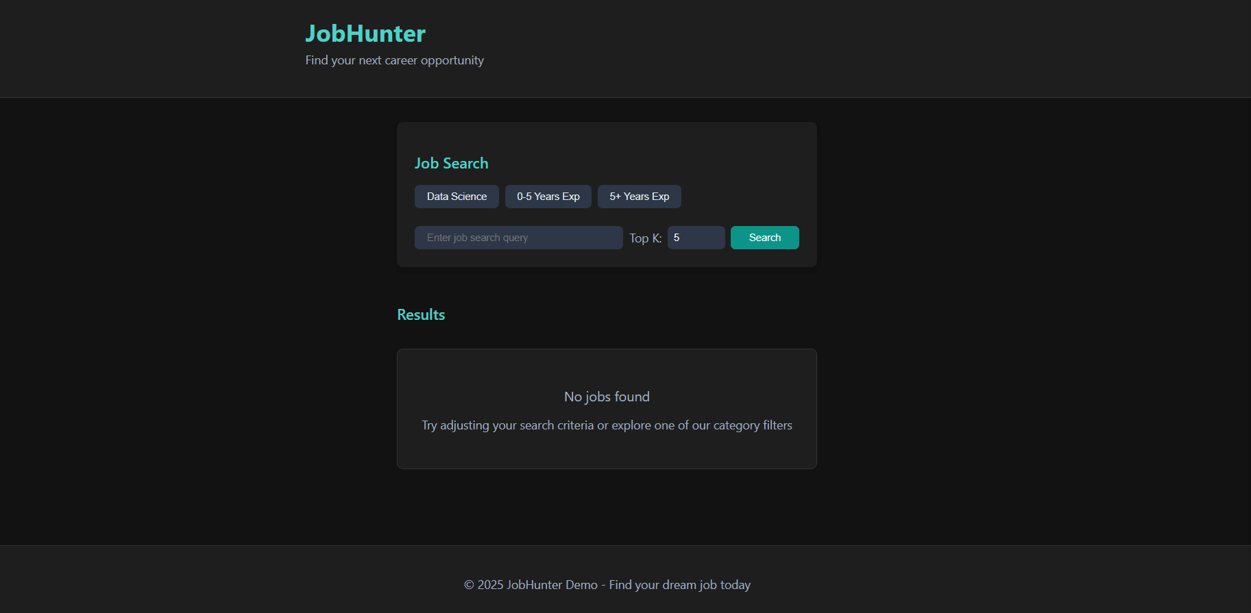 JobHunter project screenshot